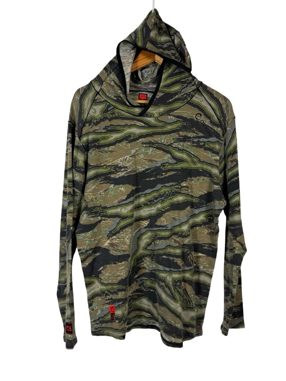 Origin FX Field Explorer Body Loc Camo Hoodie Pullover L Polyester Long Sleeve